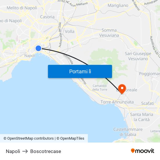 Napoli to Boscotrecase map