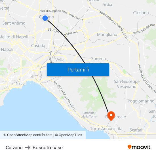 Caivano to Boscotrecase map