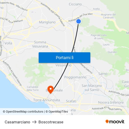 Casamarciano to Boscotrecase map