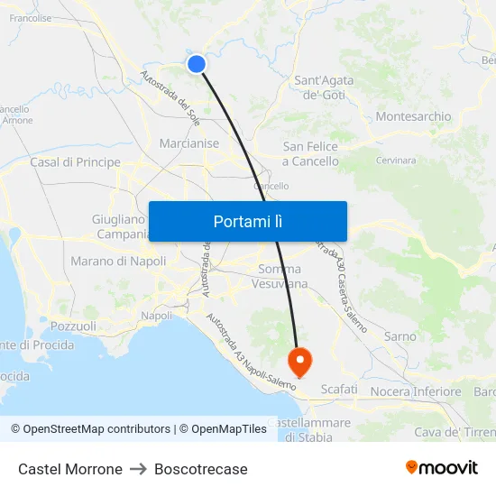 Castel Morrone to Boscotrecase map