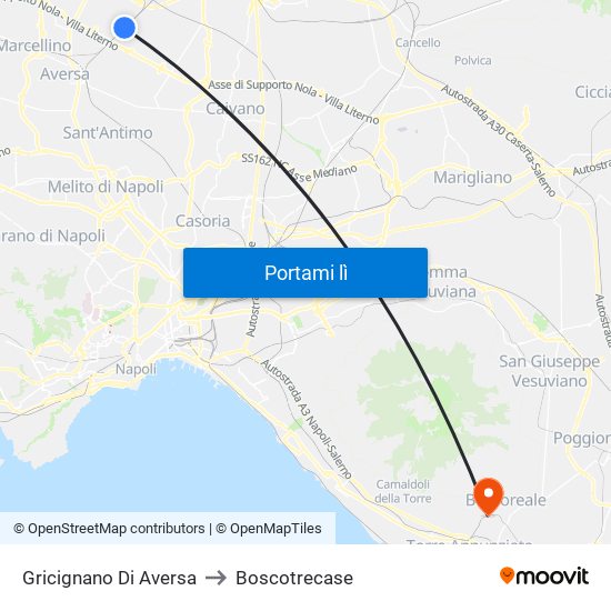 Gricignano Di Aversa to Boscotrecase map