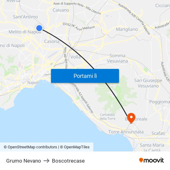 Grumo Nevano to Boscotrecase map