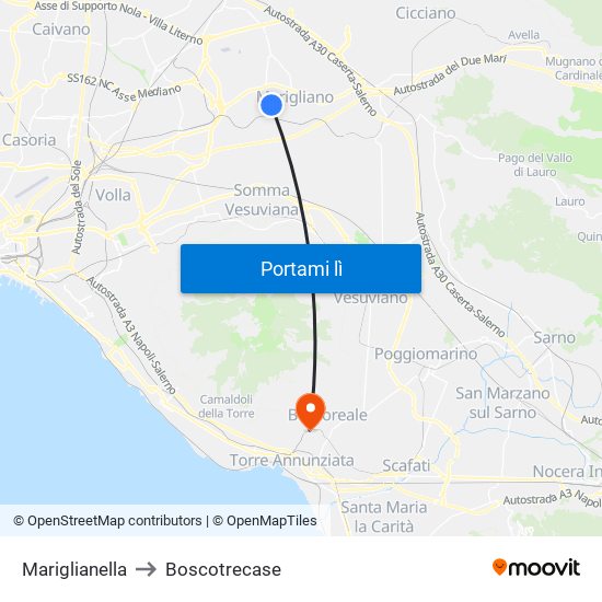 Mariglianella to Boscotrecase map