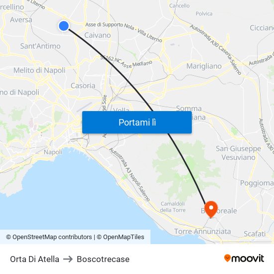 Orta Di Atella to Boscotrecase map