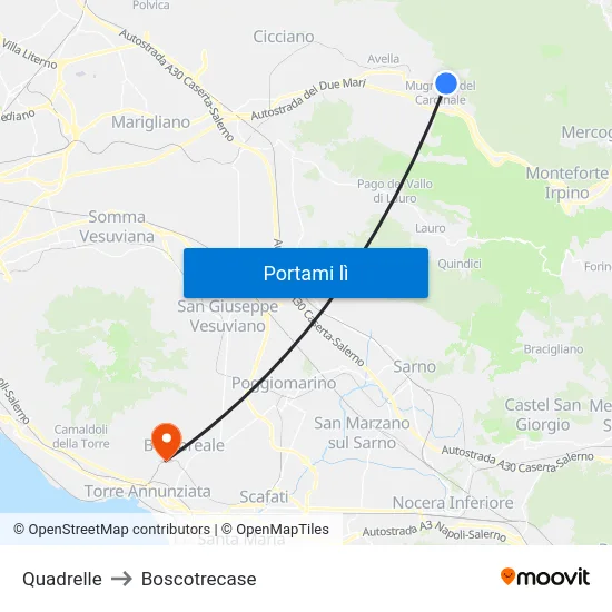 Quadrelle to Boscotrecase map