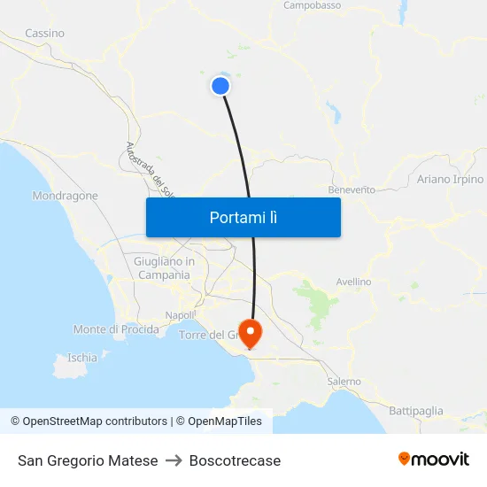 San Gregorio Matese to Boscotrecase map