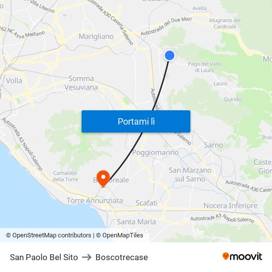 San Paolo Bel Sito to Boscotrecase map