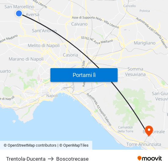 Trentola-Ducenta to Boscotrecase map