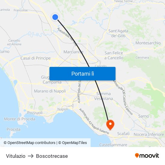 Vitulazio to Boscotrecase map