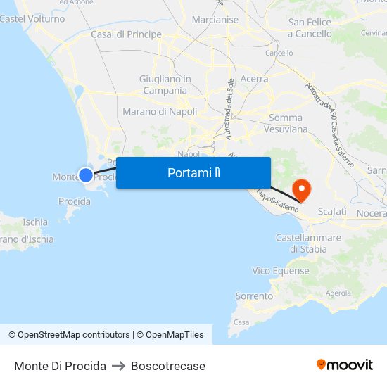 Monte Di Procida to Boscotrecase map