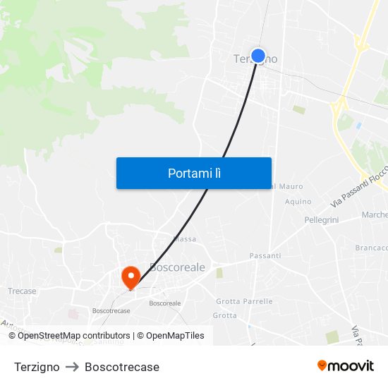 Terzigno to Boscotrecase map