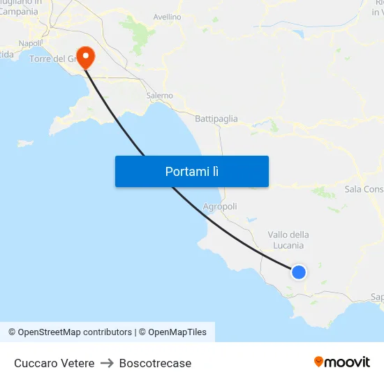 Cuccaro Vetere to Boscotrecase map