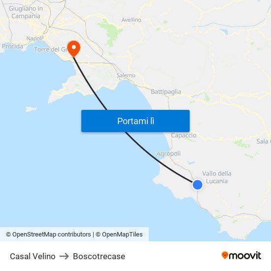 Casal Velino to Boscotrecase map