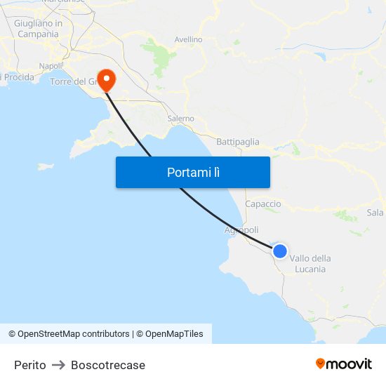 Perito to Boscotrecase map