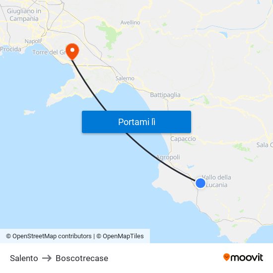 Salento to Boscotrecase map
