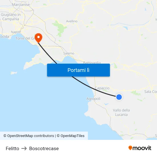 Felitto to Boscotrecase map