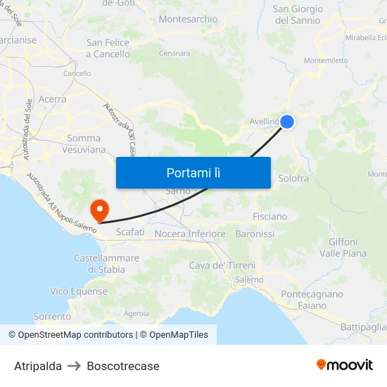 Atripalda to Boscotrecase map