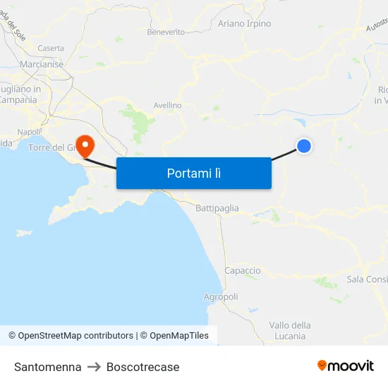 Santomenna to Boscotrecase map