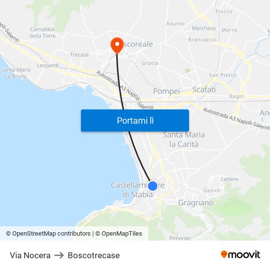 Via Nocera to Boscotrecase map