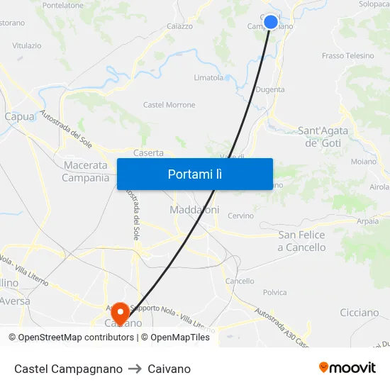 Castel Campagnano to Caivano map