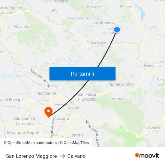 San Lorenzo Maggiore to Caivano map