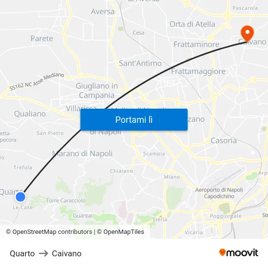 Quarto to Caivano map
