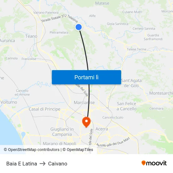 Baia E Latina to Caivano map