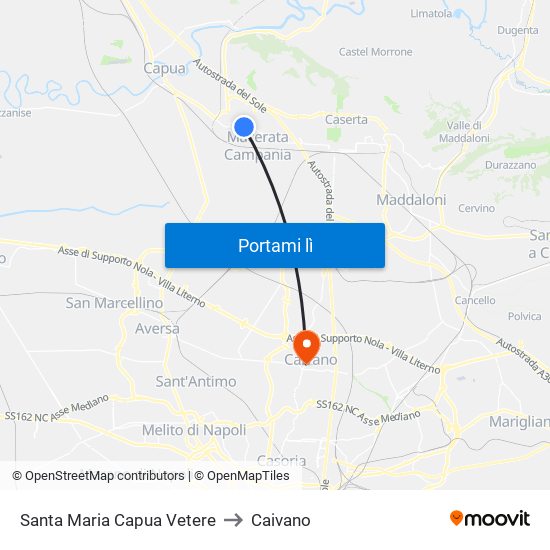 Santa Maria Capua Vetere to Caivano map