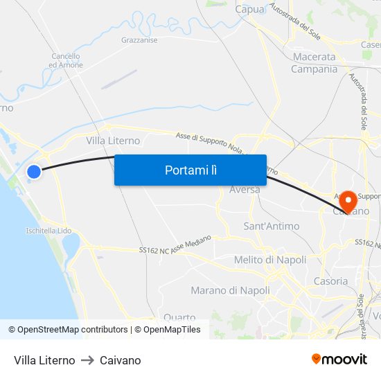 Villa Literno to Caivano map