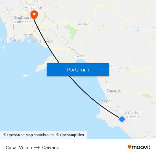 Casal Velino to Caivano map