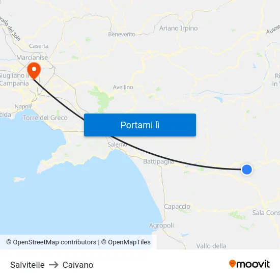 Salvitelle to Caivano map