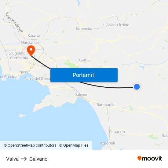 Valva to Caivano map