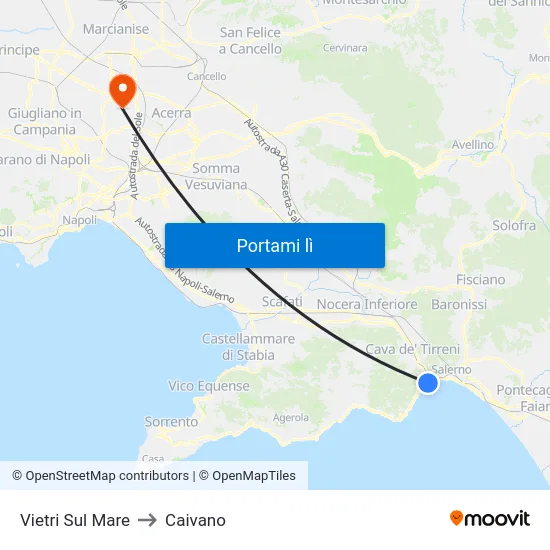 Vietri Sul Mare to Caivano map