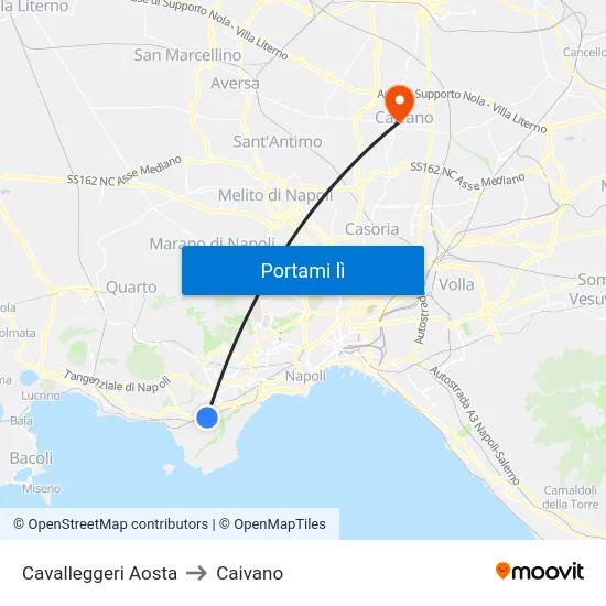 Cavalleggeri Aosta to Caivano map
