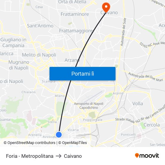 Foria - Metropolitana to Caivano map