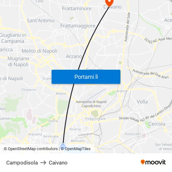 Campodisola to Caivano map