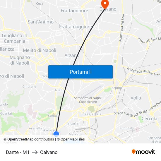 Dante - M1 to Caivano map