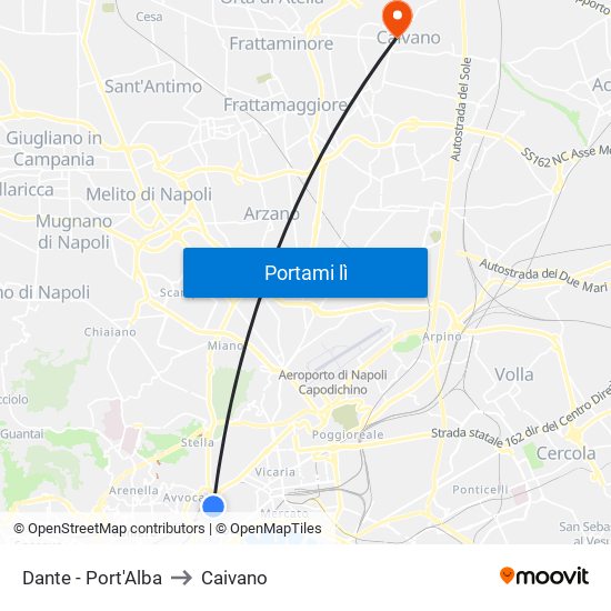 Dante - Port'Alba to Caivano map