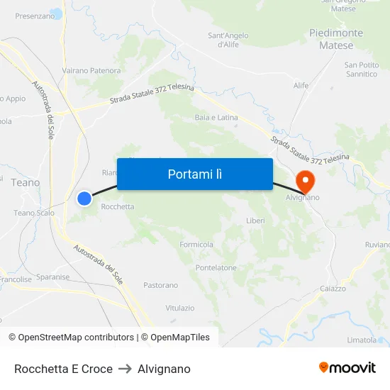 Rocchetta E Croce to Alvignano map