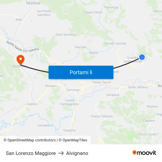 San Lorenzo Maggiore to Alvignano map
