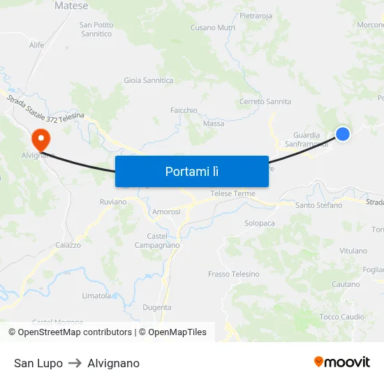 San Lupo to Alvignano map