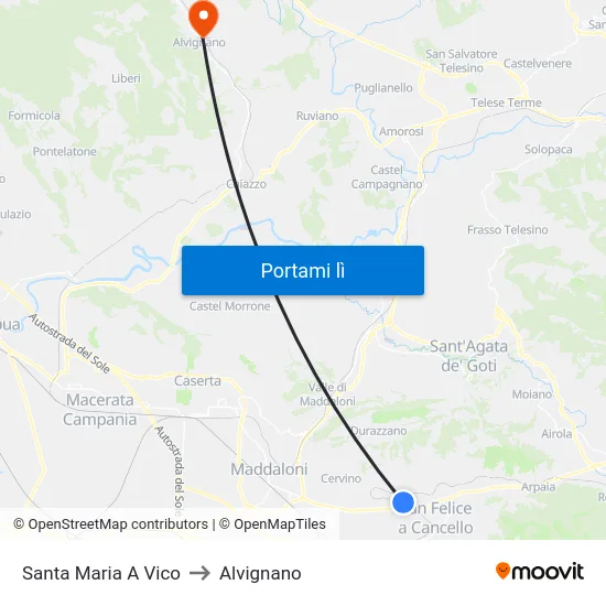 Santa Maria A Vico to Alvignano map