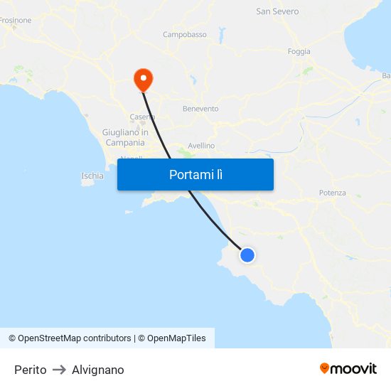 Perito to Alvignano map