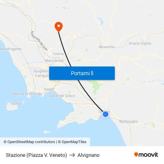 Stazione (Piazza V. Veneto) to Alvignano map