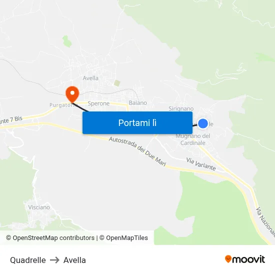 Quadrelle to Avella map