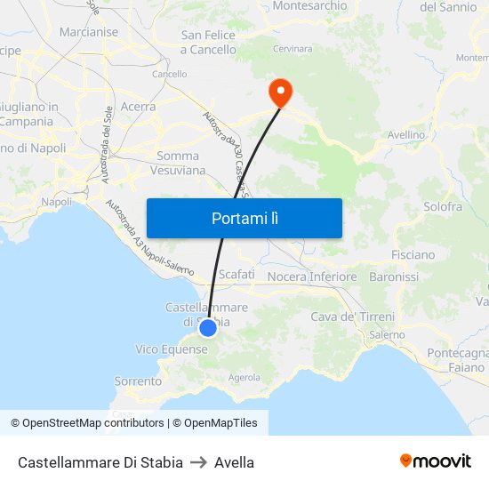 Castellammare Di Stabia to Avella map