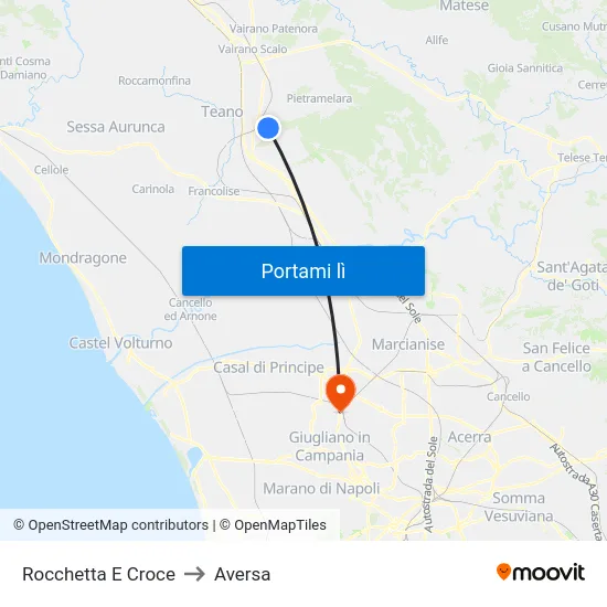 Rocchetta E Croce to Aversa map