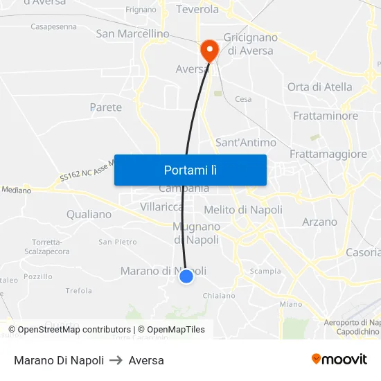 Marano Di Napoli to Aversa map