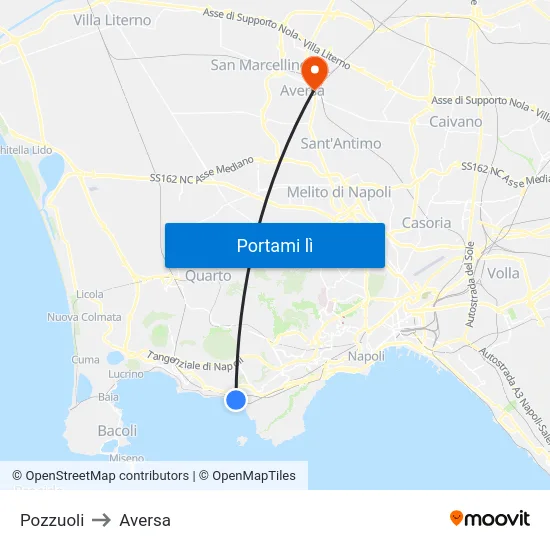 Pozzuoli to Aversa map