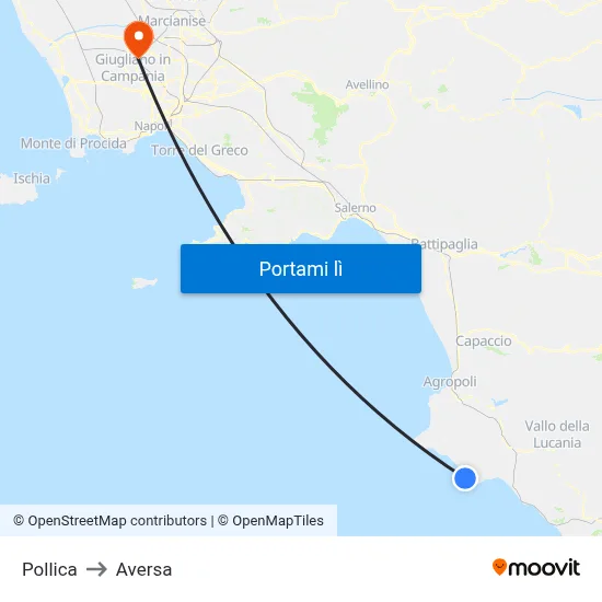 Pollica to Aversa map
